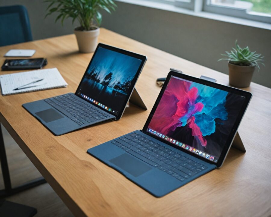 Comparação entre iPad Pro M2 e Microsoft Surface Pro 9 para escolha do melhor tablet de trabalho